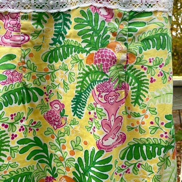 Vintage 00s Lilly Pulitzer Yellow Pink Cotton Sundress - Picture 5 of 6